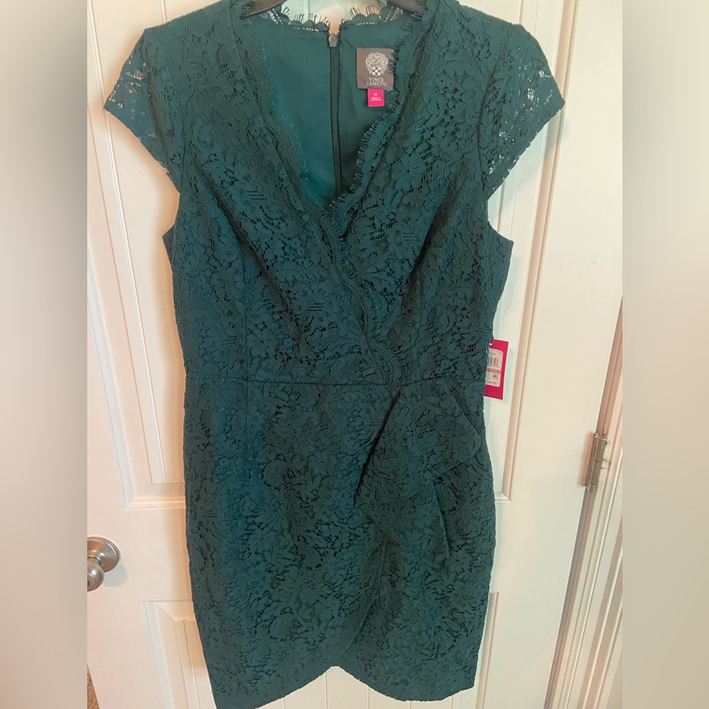 Vince Camuto Faux Wrap Lace Dress